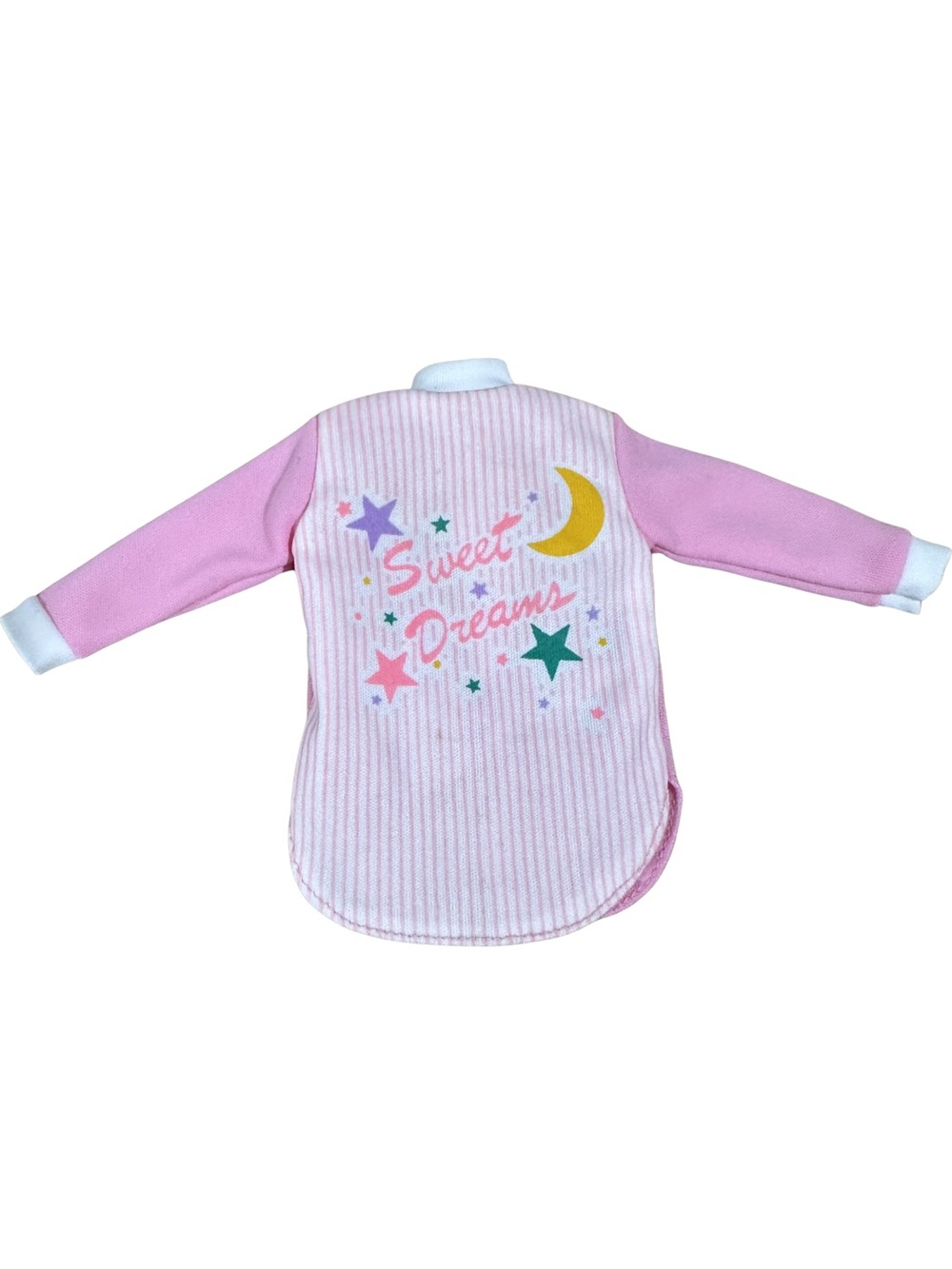VTG 90’s Barbie Sleep N Fun Fashions Sweet Dreams Nightgown Pink White Stripe